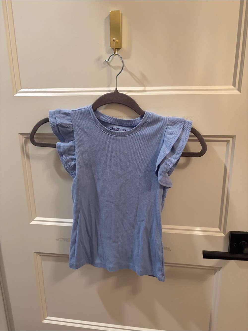 Crewcuts Light Lavender Ruffle Sleeve Tank Top for Kids